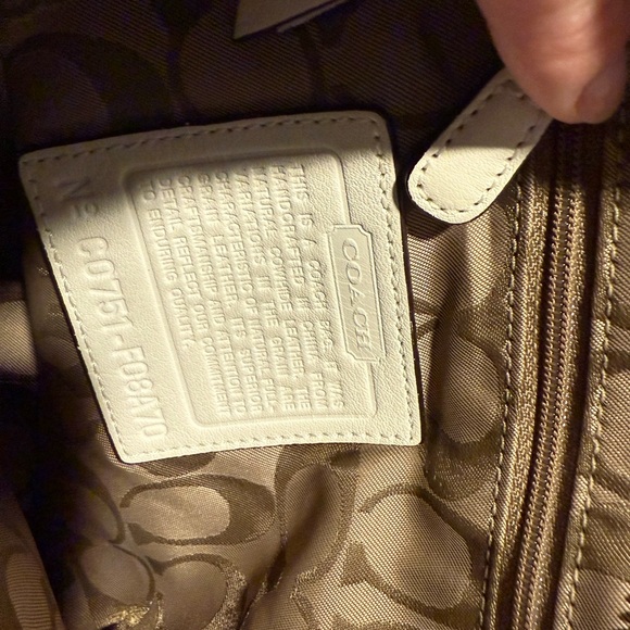 Coach Leather Shoulder Bag White Small - Picture 5 of 11